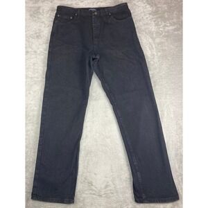 NorthCrest Jeans Mens Black Washed Denim Straight Leg Size‎ 38x34